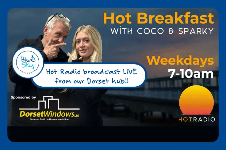 Coco and Sparky Hot Breakfast show from Hot Radio broadcast live from Blue Sky Fosterings Dorset hub