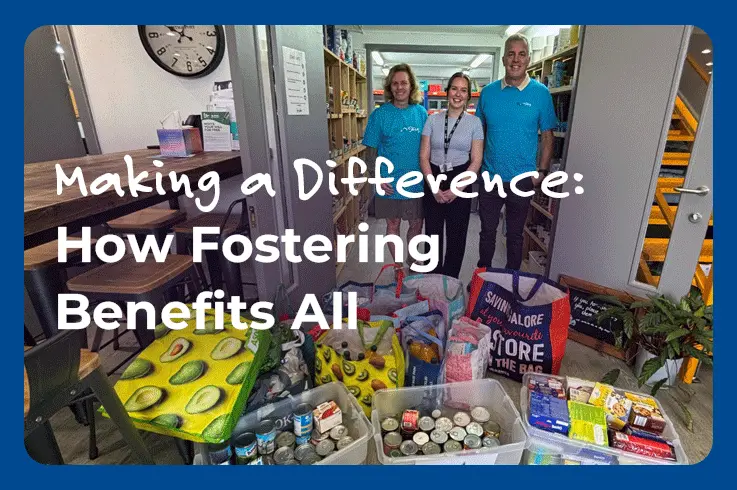 Blue Sky Fostering at a food bank make a difference in community