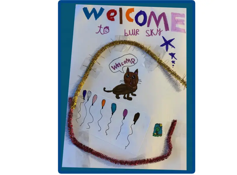 Blue Sky Fostering Welcome Card Competition - cat and tinsel