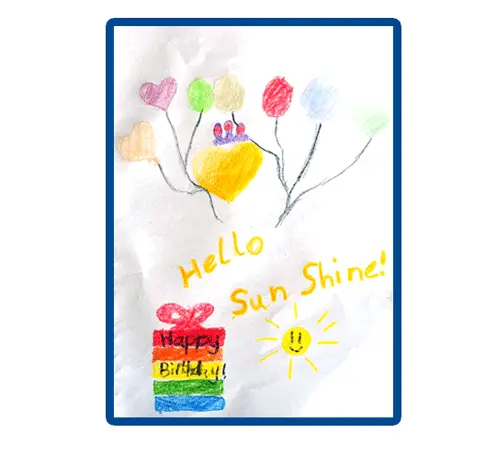 Blue Sky Fostering Birthday Card Competition 2025 - hello sunshine present