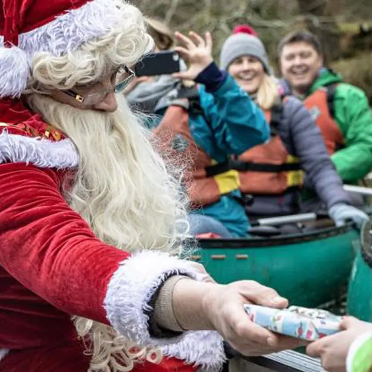 Christmas Canoe Paddle, Beaulieu Christmas events blue sky fostering hampshire