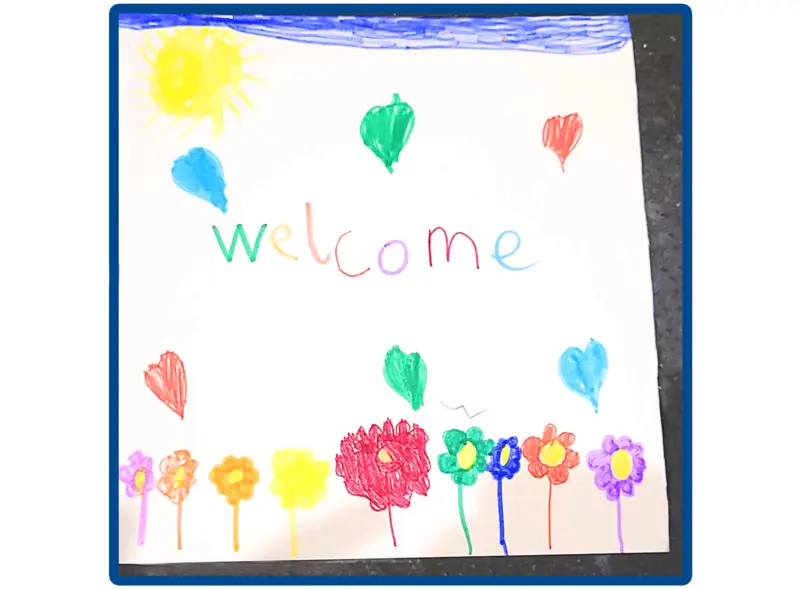 Blue Sky Fostering Welcome Card Competition - flowers and hearts