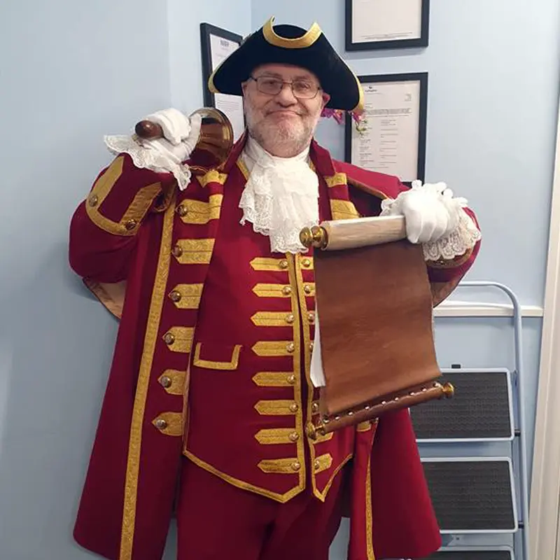 Royal Woottonn Bassett West Country Blue Sky Fostering hub town crier Owen Collier