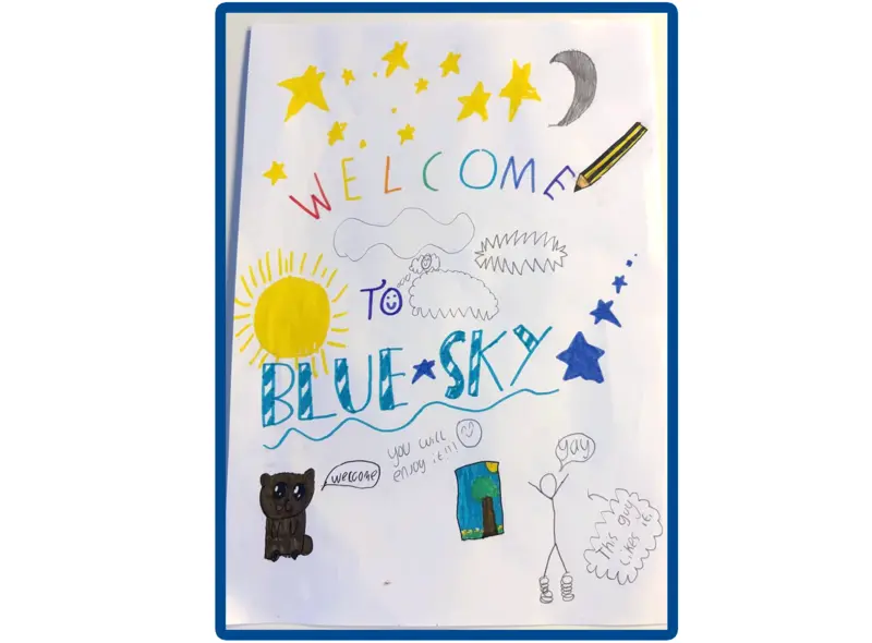 Blue Sky Fostering Welcome Card Competition - teddy bear, sun, moon - you will enjoy it!