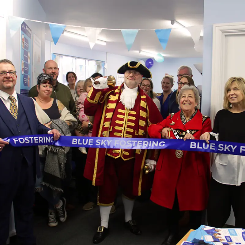 Royal Woottonn Bassett West Country Blue Sky Fostering hub mayor cuts ribbon